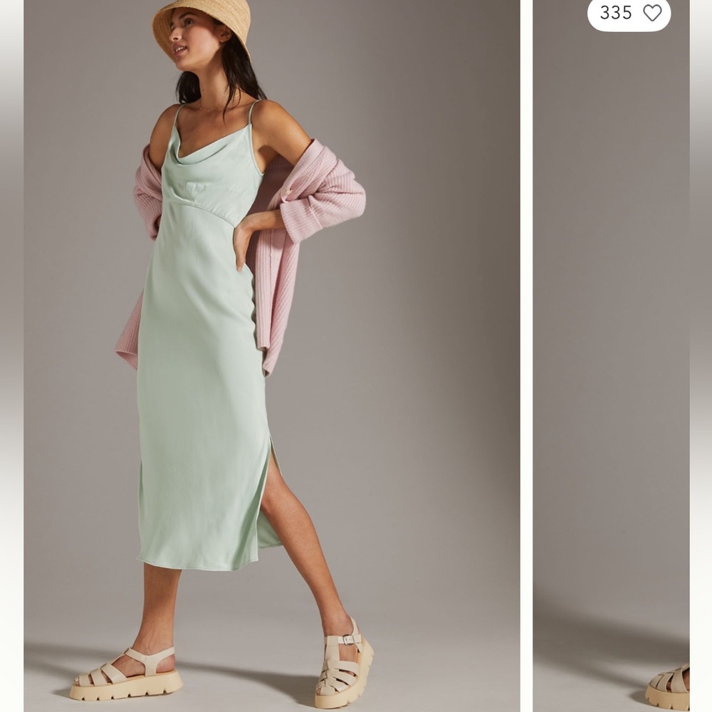 Anthropologie Elyse Slip Dress Mint - Picture 5 of 8